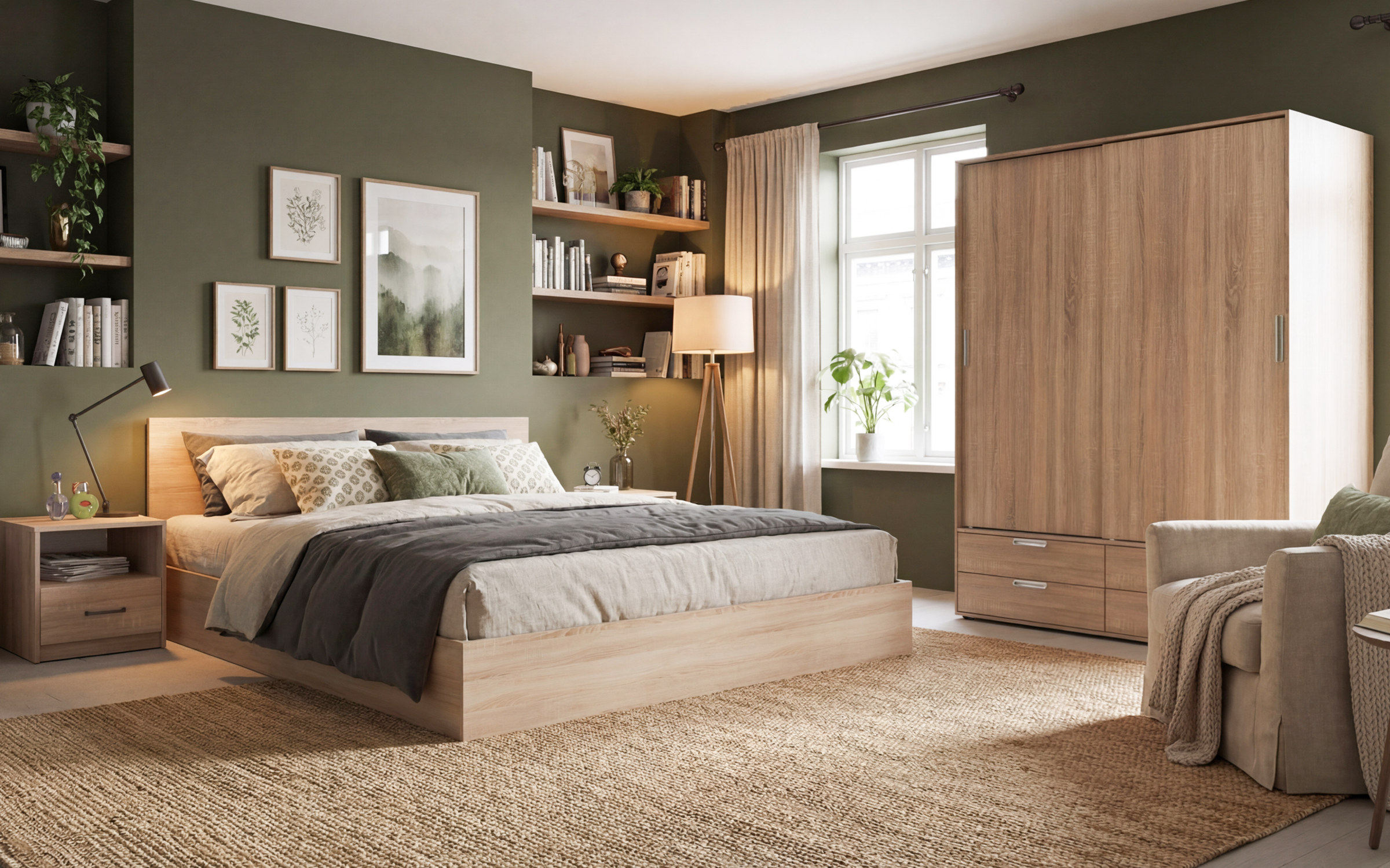 Set pentru dormitor Forest, stejar sonoma  1